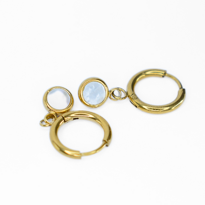 Framed shell hoop - Gold - TheEarringCollective