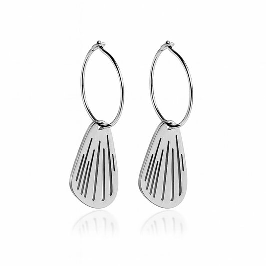 Butterfly wing charm hoops - Silver