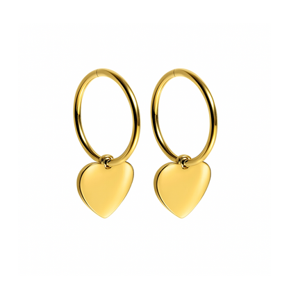 Tiffany heart charm hoops - Gold *NEW hoops