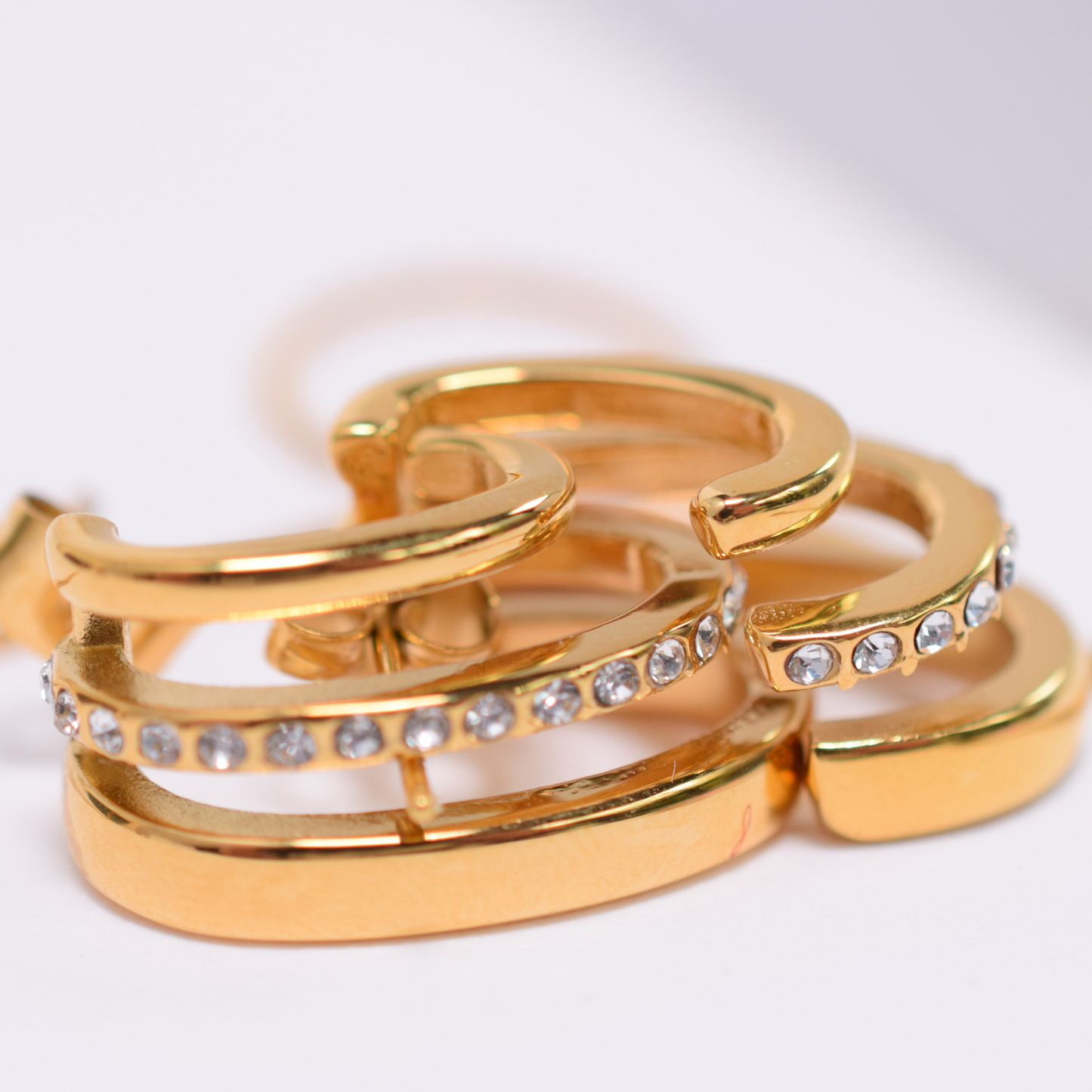 Triple stacked hoops - Gold