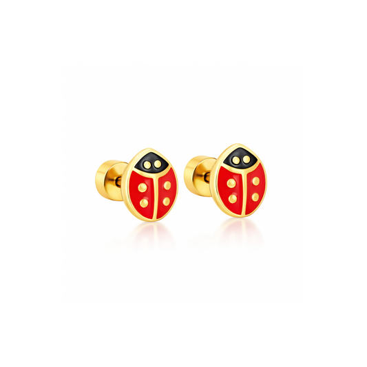 Ladybird studs - Gold