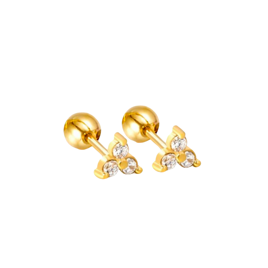 Clustered diamond style studs - Gold