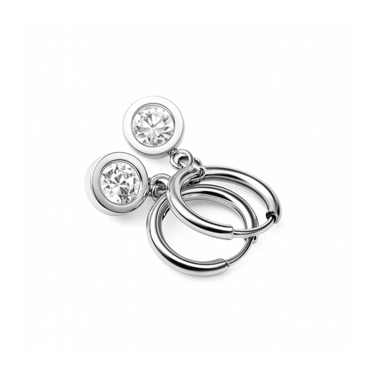 Framed diamond hoop - Silver