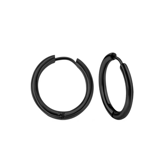 18mm Classic hoops - Black