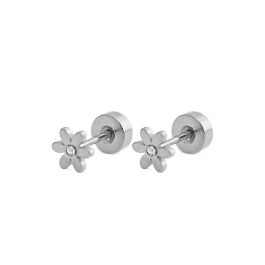 Diamond style daisy studs - Silver