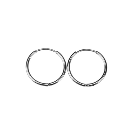 12mm thin hinged hoops - Silver