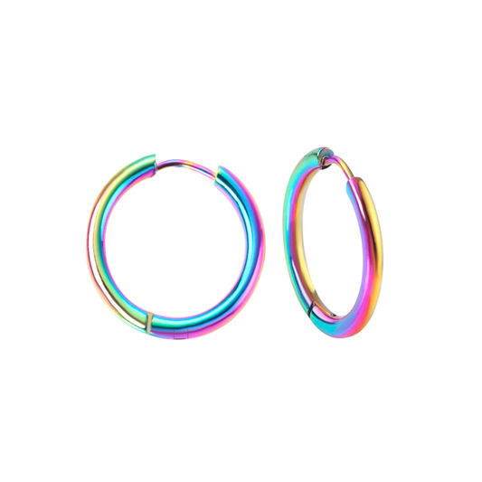 18mm Classic hoops - Rainbow
