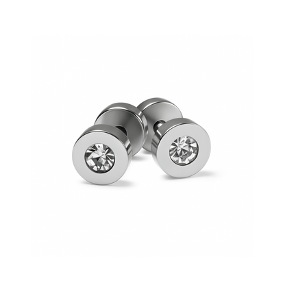 6mm framed diamond studs - Silver