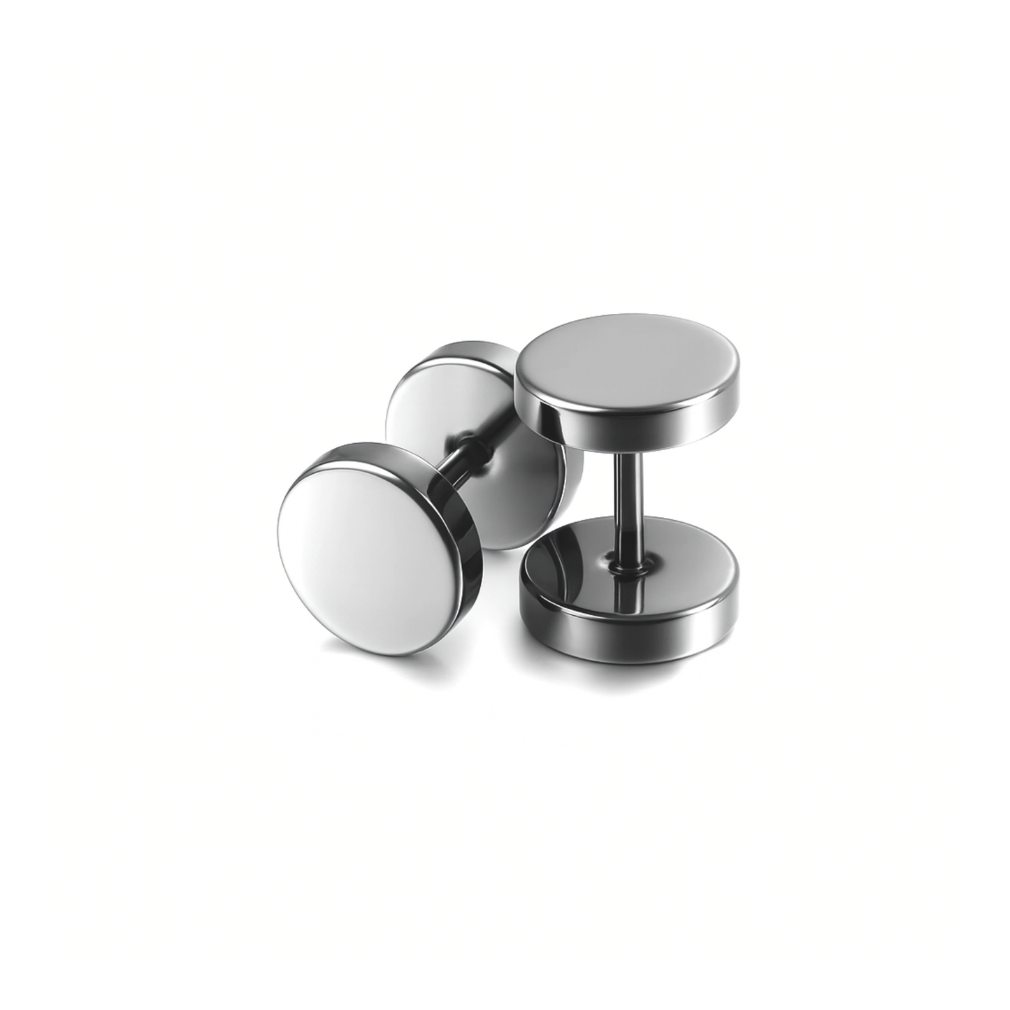 8mm Double studs - Silver