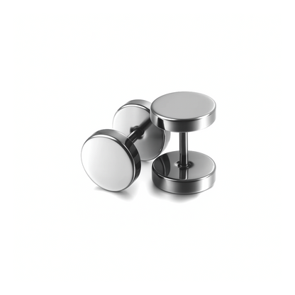 8mm Double studs - Silver