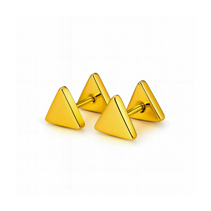 8mm Double triangle studs - Gold