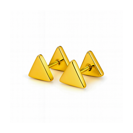 8mm Double triangle studs - Gold