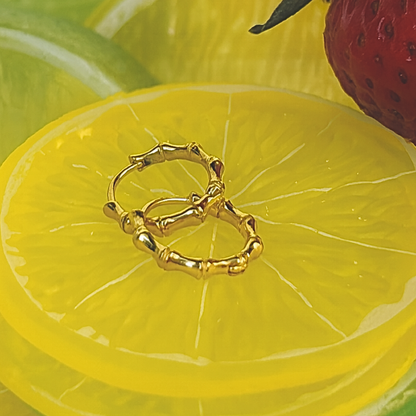 10mm bamboo hoops - Gold
