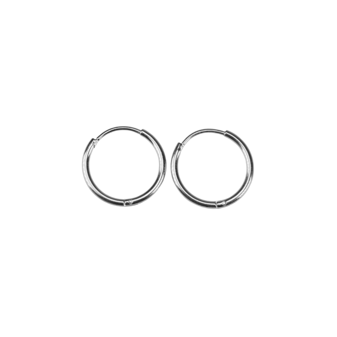 10mm thin hinged hoops - Silver