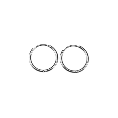 10mm thin hinged hoops - Silver