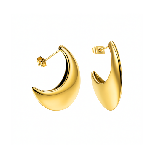 Scooped hoops - Gold