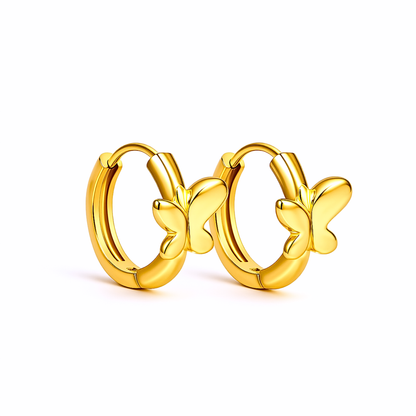 10mm Butterfly hoops - Gold