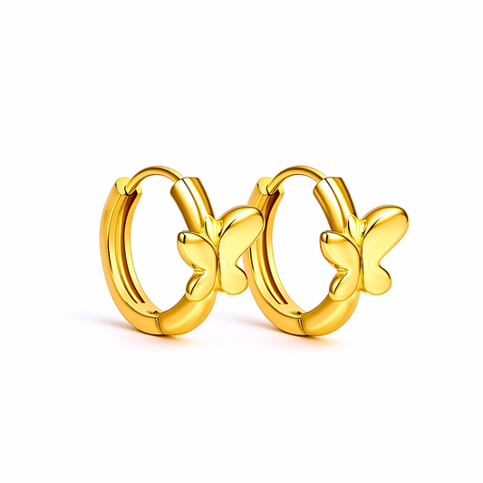 10mm Butterfly hoops - Gold