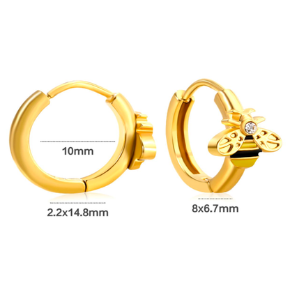 10mm bee hoops - Gold