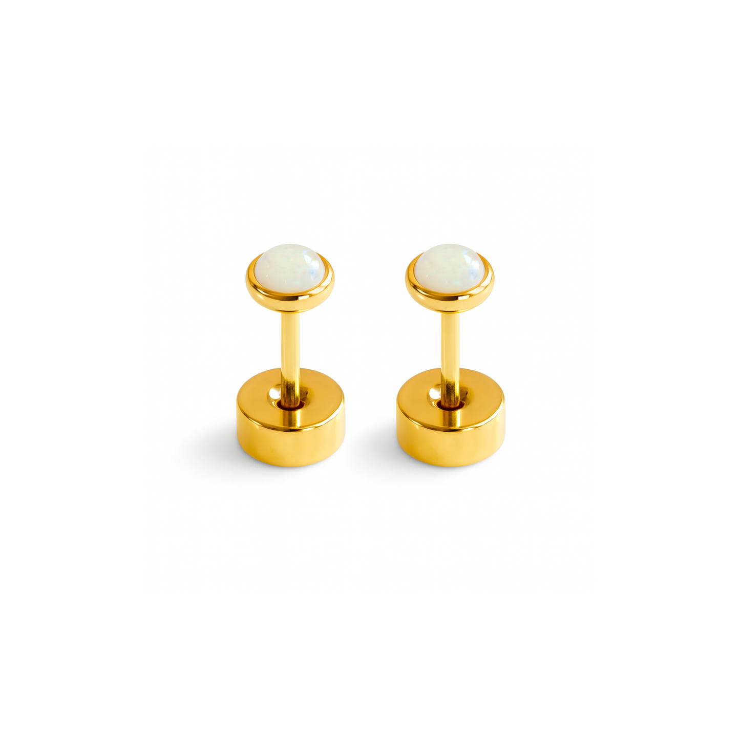 4mm Smokey glitter studs - Gold