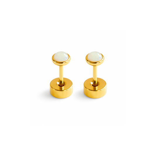 4mm Smokey glitter studs - Gold