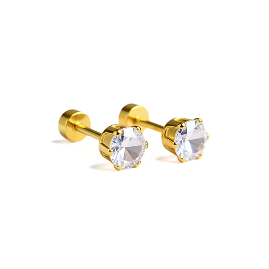 5mm Diamond studs - Gold