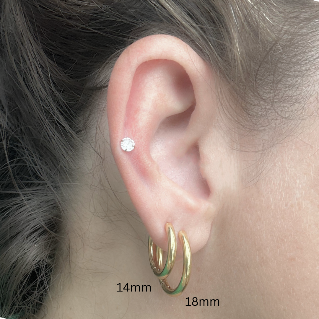 18mm Classic hoops - Gold - TheEarringCollective