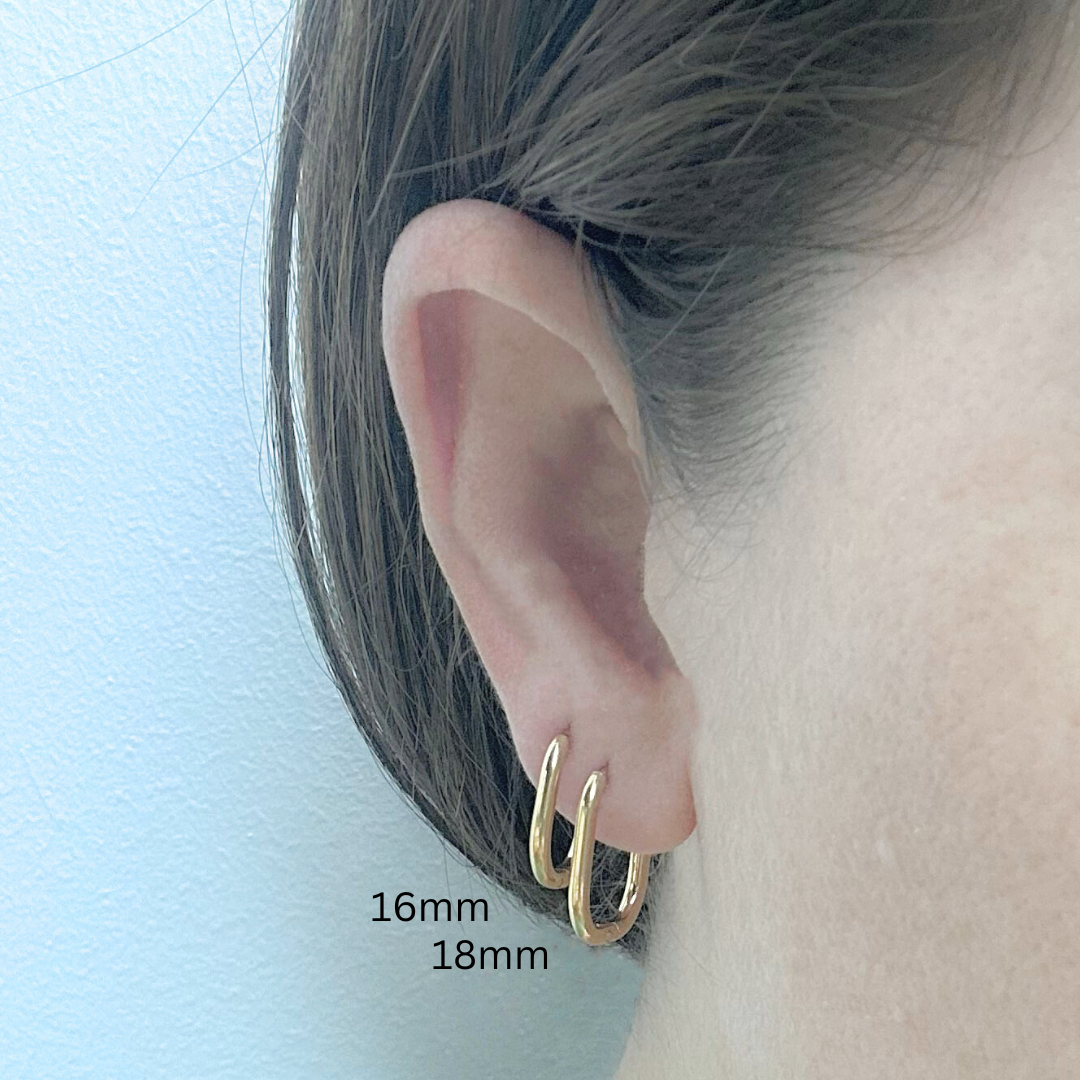 18mm Thin oval hoop - Gold - TheEarringCollective