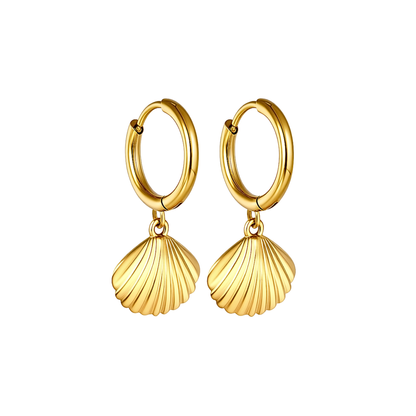 10mm Hanging shell hoops - Gold