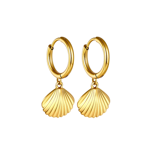 10mm Hanging shell hoops - Gold