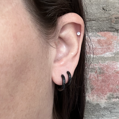 10mm Classic hoops - Black - TheEarringCollective