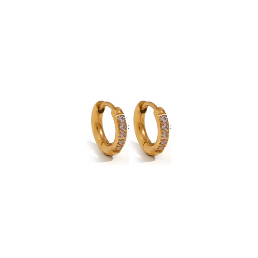 6mm Slim diamond style hoops - Gold