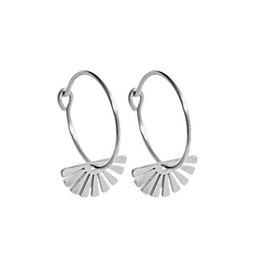 Sunshine charm hoops - Silver