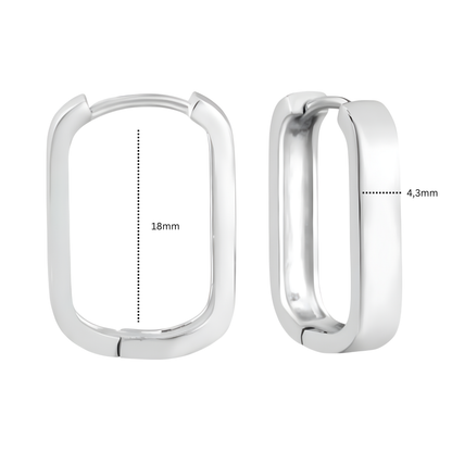 18mm Chunky oval hoop - Silver