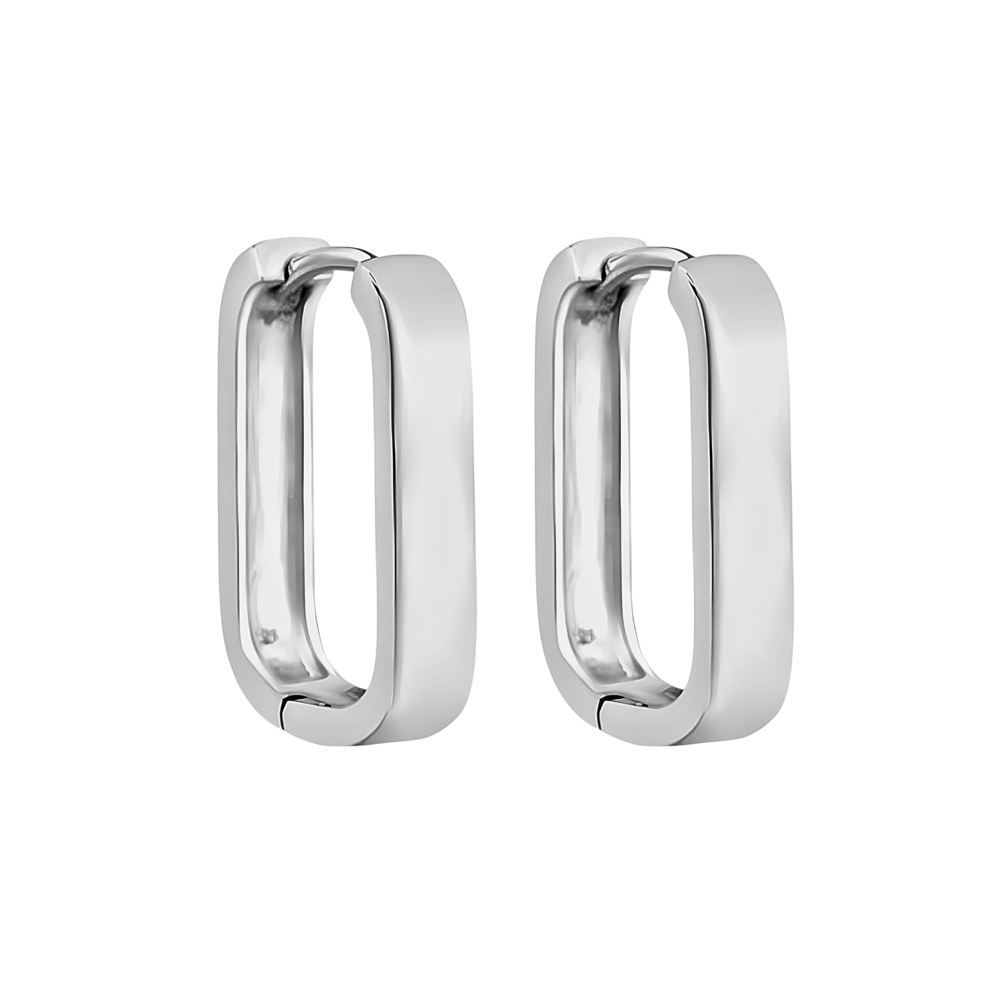 18mm Chunky oval hoop - Silver
