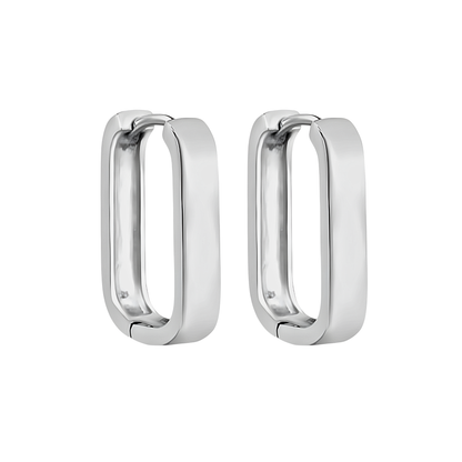 18mm Chunky oval hoop - Silver