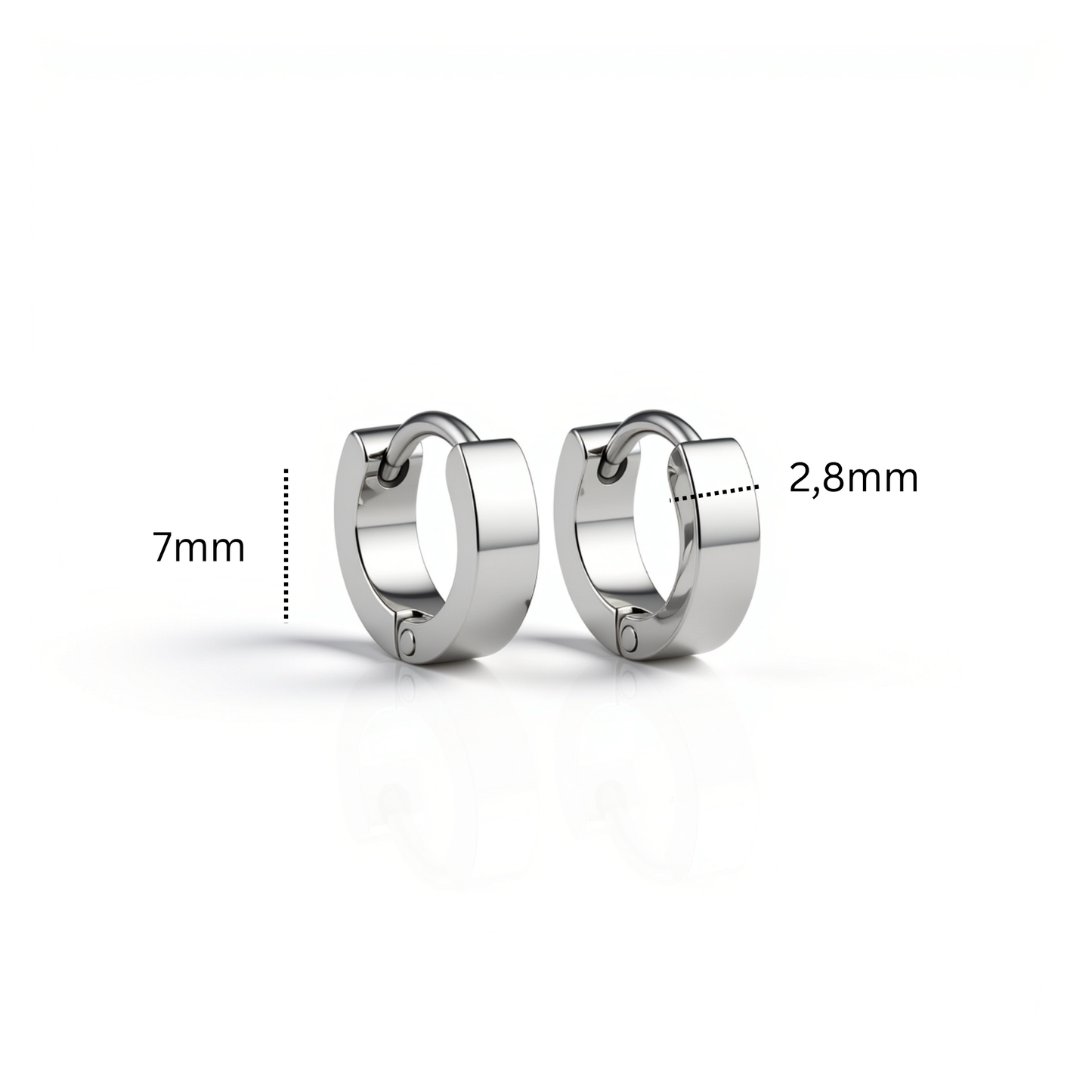 7mm Chunky hoops - Silver
