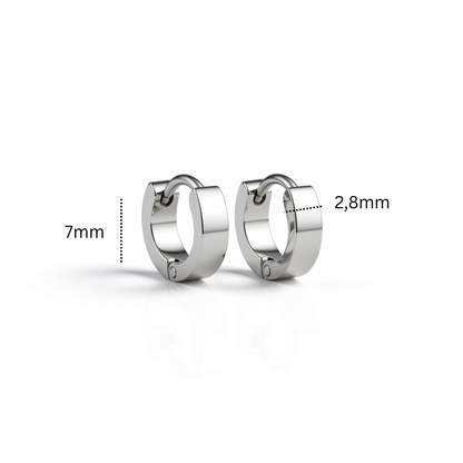 7mm Chunky hoops - Silver