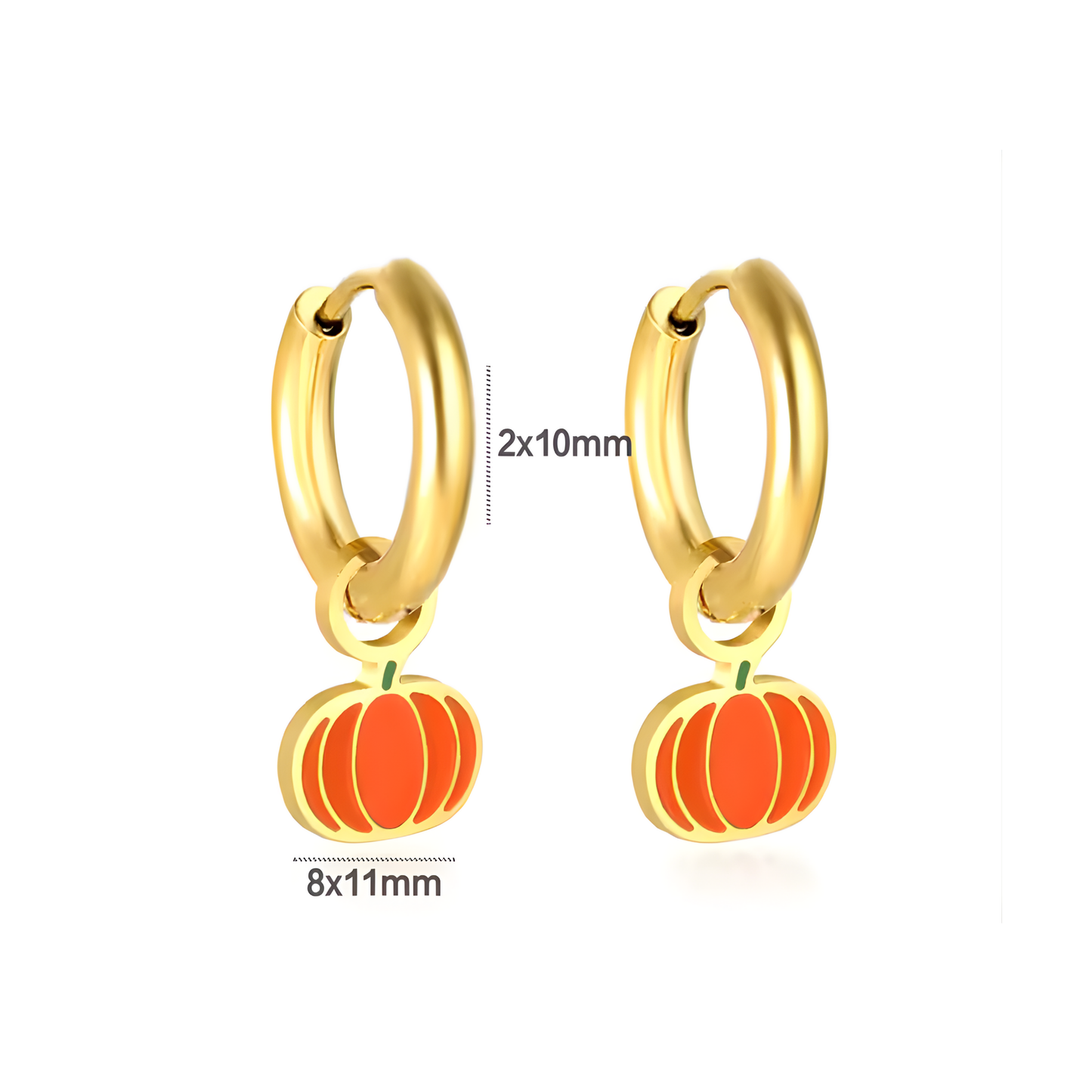 10mm pumpkin hoops - Gold