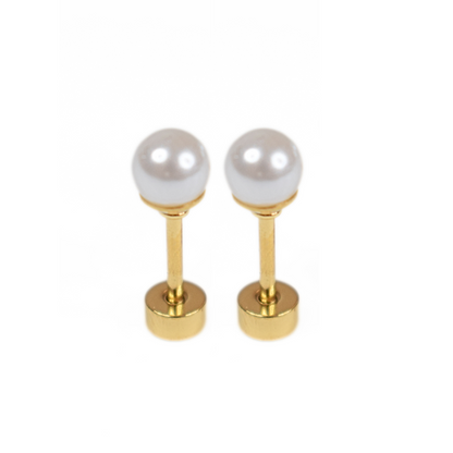 5mm Pearl studs - Gold - TheEarringCollective