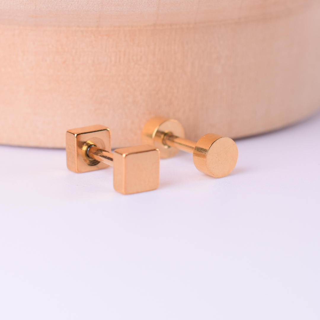 4mm Double studs - Gold - TheEarringCollective