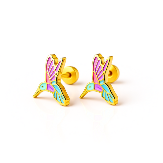 Hummingbird studs - Gold