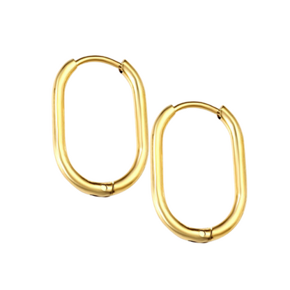 20mm Thin oval hoop - Gold