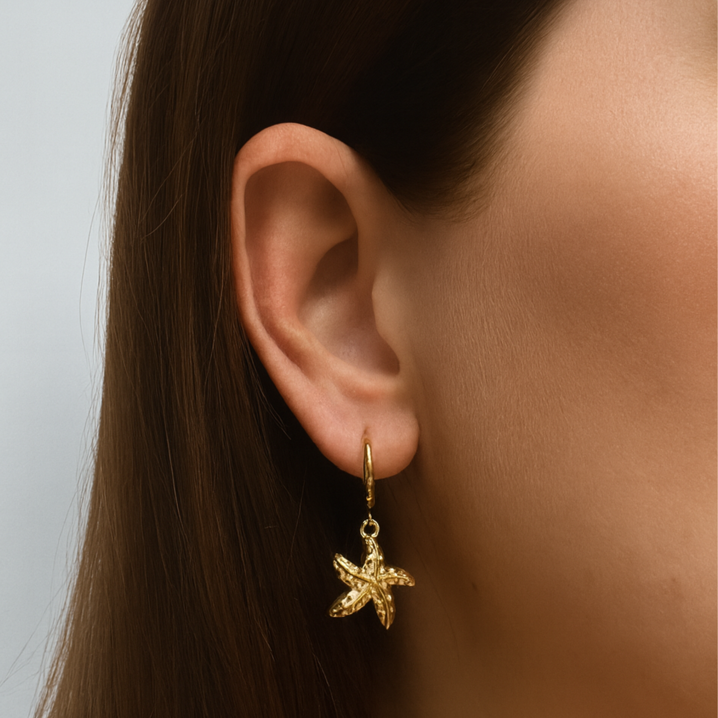 10mm Dangled chunky starfish hoops