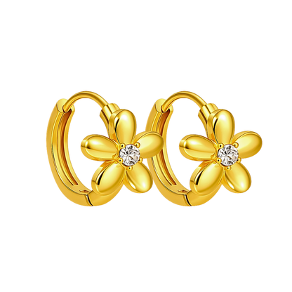 10mm flower hoops - Gold