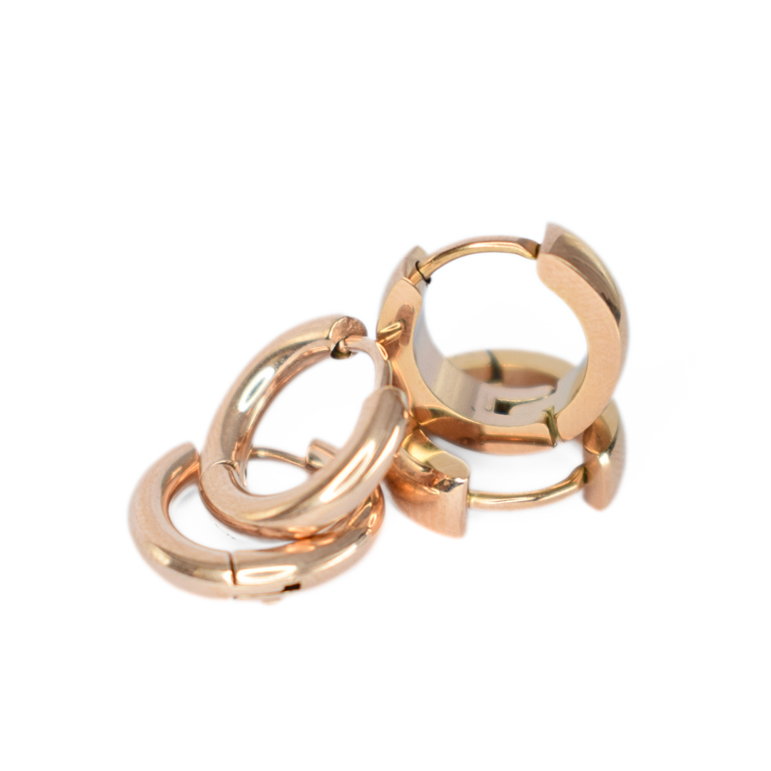 10mm Chunky hoops -Rose gold - TheEarringCollective