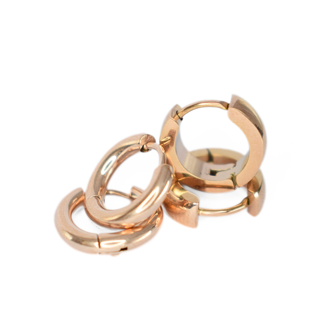 8mm Classic hoops - Rose gold - TheEarringCollective