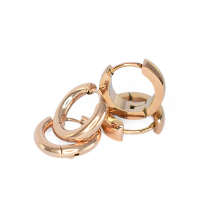 8mm Classic hoops - Rose gold - TheEarringCollective