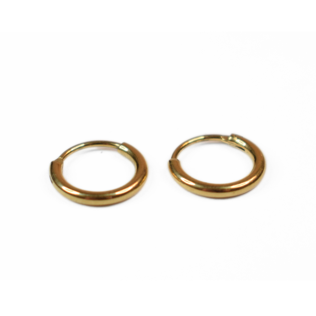 8mm Thin seamless  hoops - Gold - TheEarringCollective