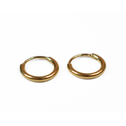 8mm Thin seamless  hoops - Gold - TheEarringCollective